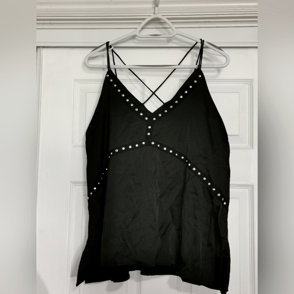 Vici Black tank with stud detail - Picture 1 of 5